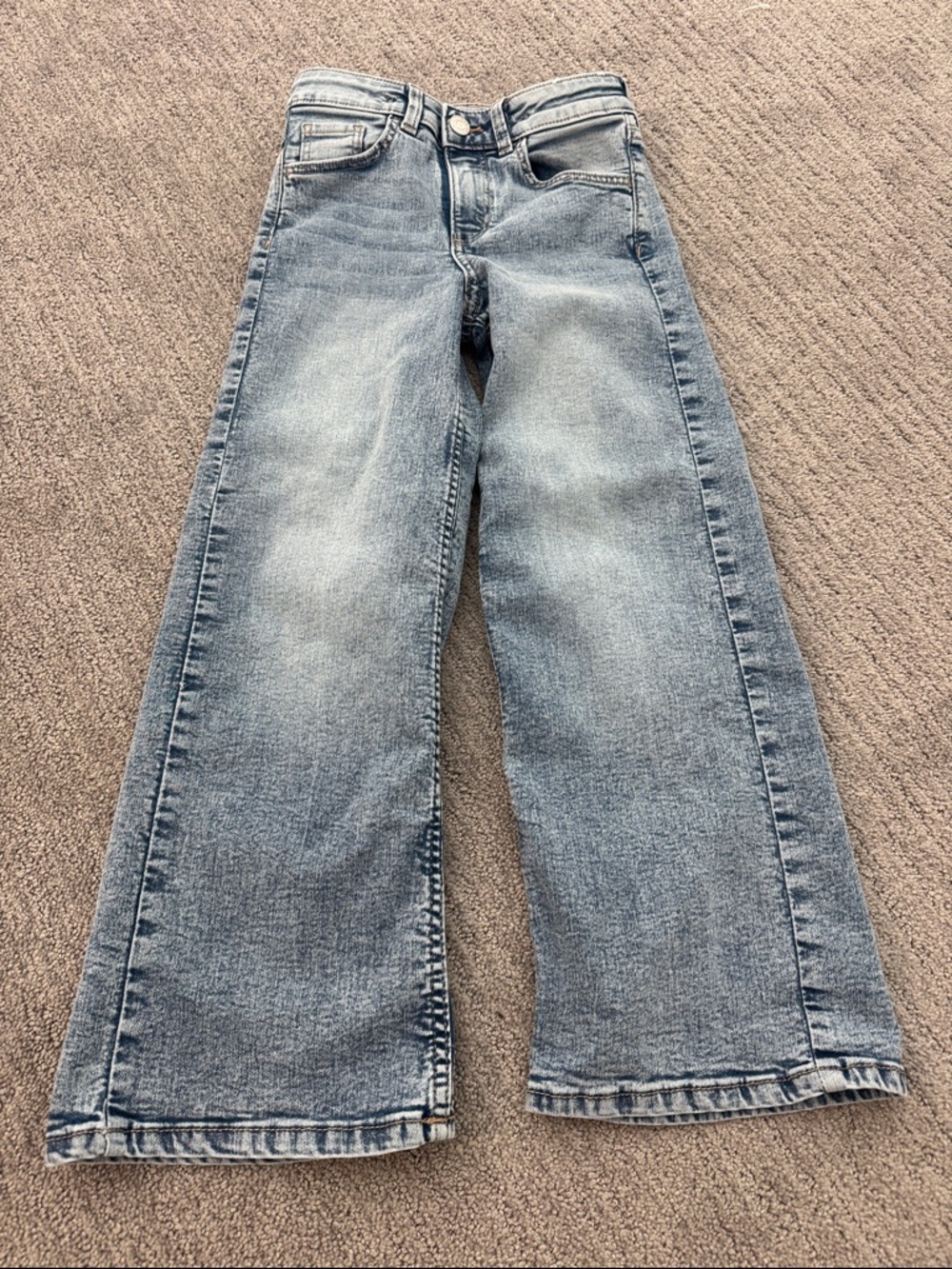 H&M girls Extra Stretch Light Wash Wide Leg Jeans - Sz 6x